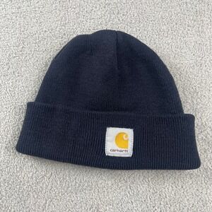 Carhartt Beanie Hat A18 Navy Blue Acrylic Made USA One Size Hipster T Shirt Bro
